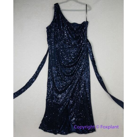 New! City Chic Athena Maxi sequin Dress navy blue, size 24 - Picture 2 of 16